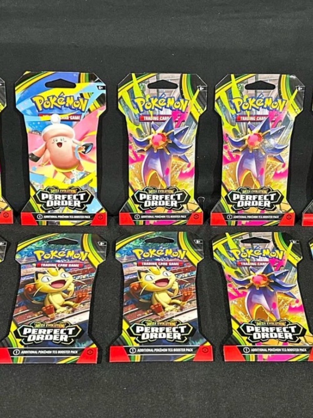Pokemon Perfect Order Booster Packs - Pink, Purple, Blue, Yellow, Black